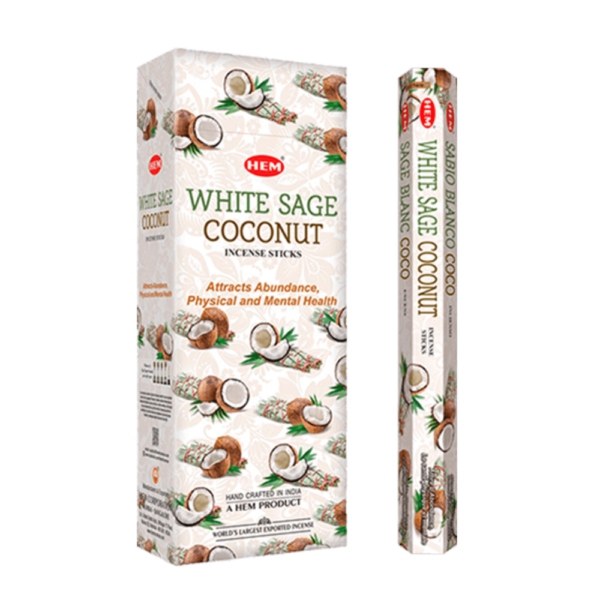 Sahumerio HEM - Hexagonales - White Sage Coconut - Shantala SA - SHEMHXWHSCO