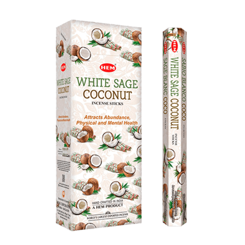 Sahumerio HEM - Hexagonales - White Sage Coconut - Shantala SA - SHEMHXWHSCO