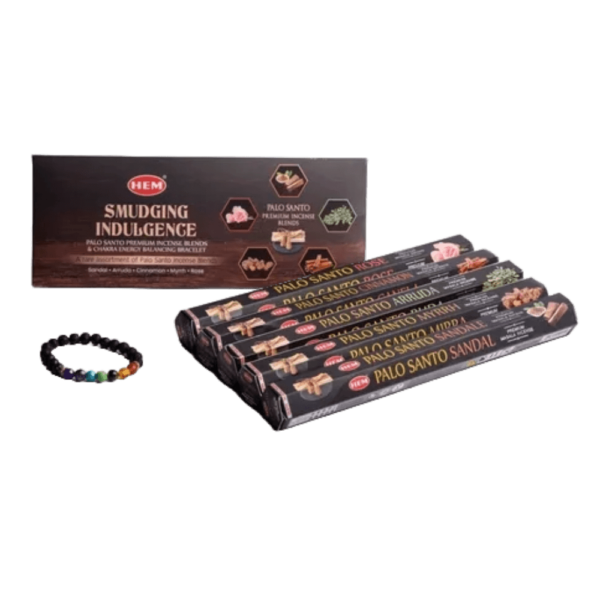 Sahumerio HEM - Masala Premium - Set Masala Premium Smudging Indulgence y Brazalete - Shantala SA - SHEMMPSETSMI