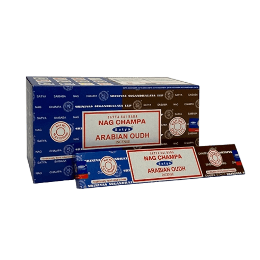 Sahumerio Satya - Combo - Combo Nag Champa y Arabian Oudh 16g - Shantala SA - SSATCMNCAO