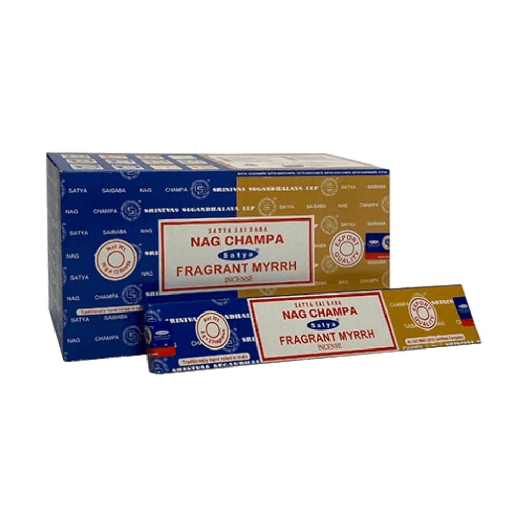 Sahumerio Satya - Combo - Combo Nag Champa y Fragrant Myrrth 16g - Shantala SA - SSATCMNCFM