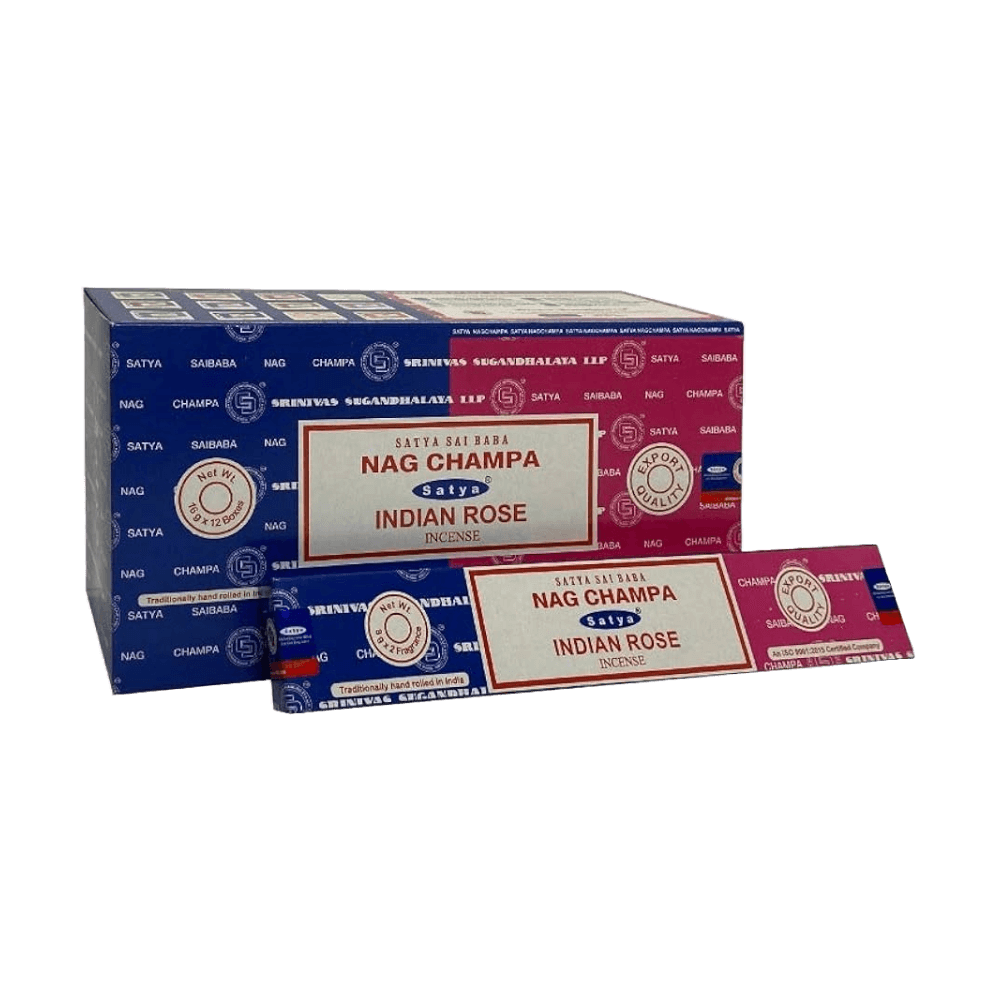 Sahumerio Satya - Combo - Combo Nag Champa y Indian Rose 16g - Shantala SA - SSATCMNCIR