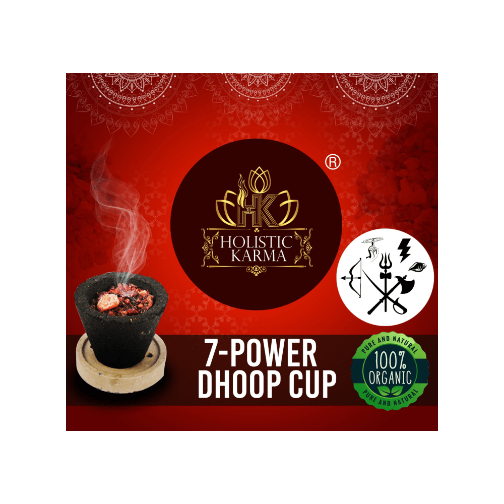 Producto para sahumar - Dhoop Cups - Cup Carbon Holistic Karma + Resina 7 Power - Shantala SA - PPSMCU7POW