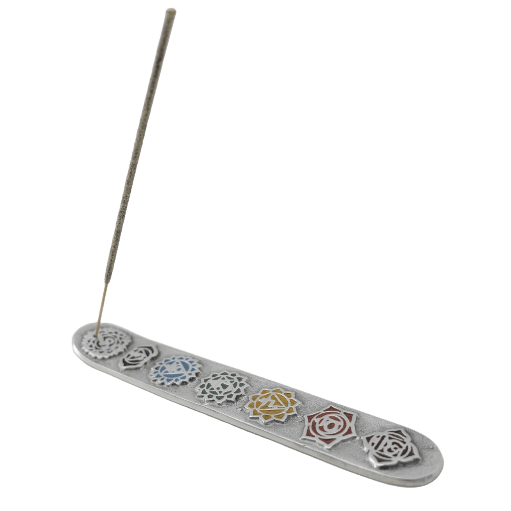 Accesorios Porta Sahumerios Porta Sahumerios Esqui Metal 7 Chakras Shantala SA ACCAPSEMT7CH