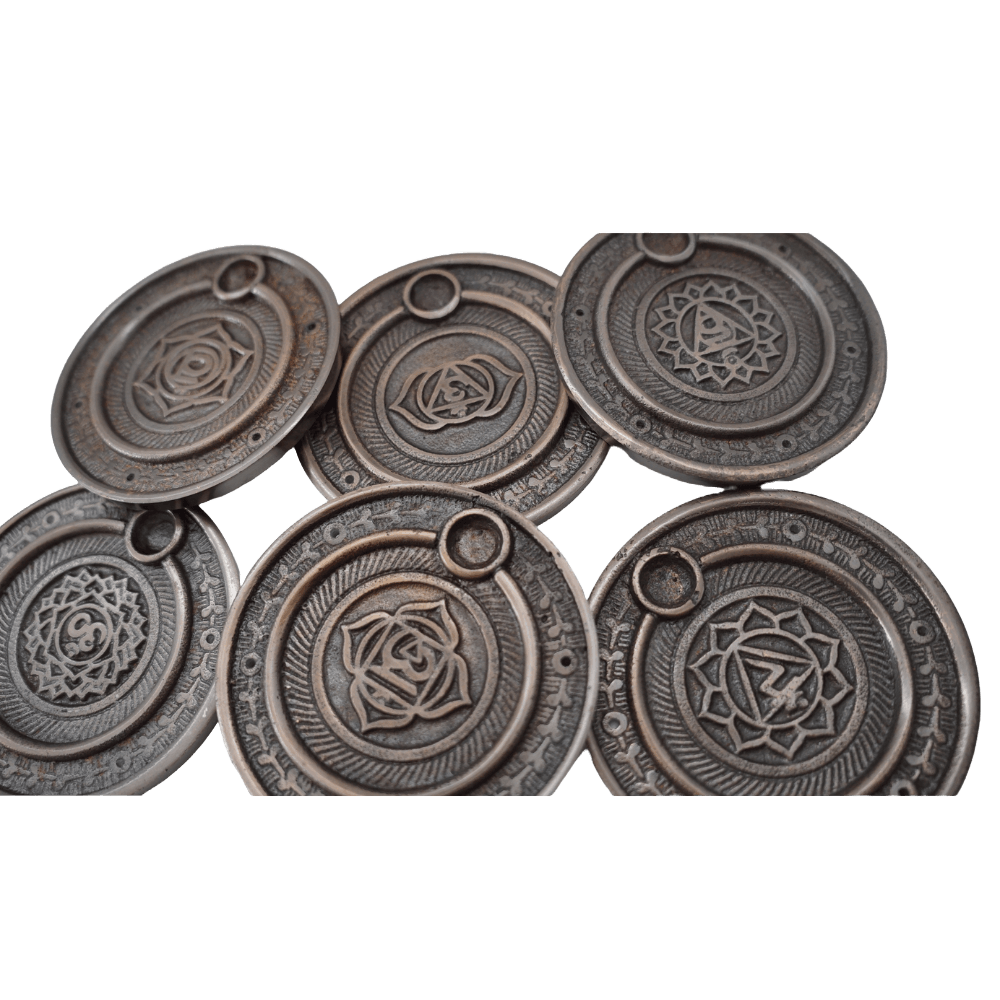 Accesorios Porta Sahumerios Porta Sahumerios Redondo Metal 7 Chakras Shantala SA ACCAPSA7CH