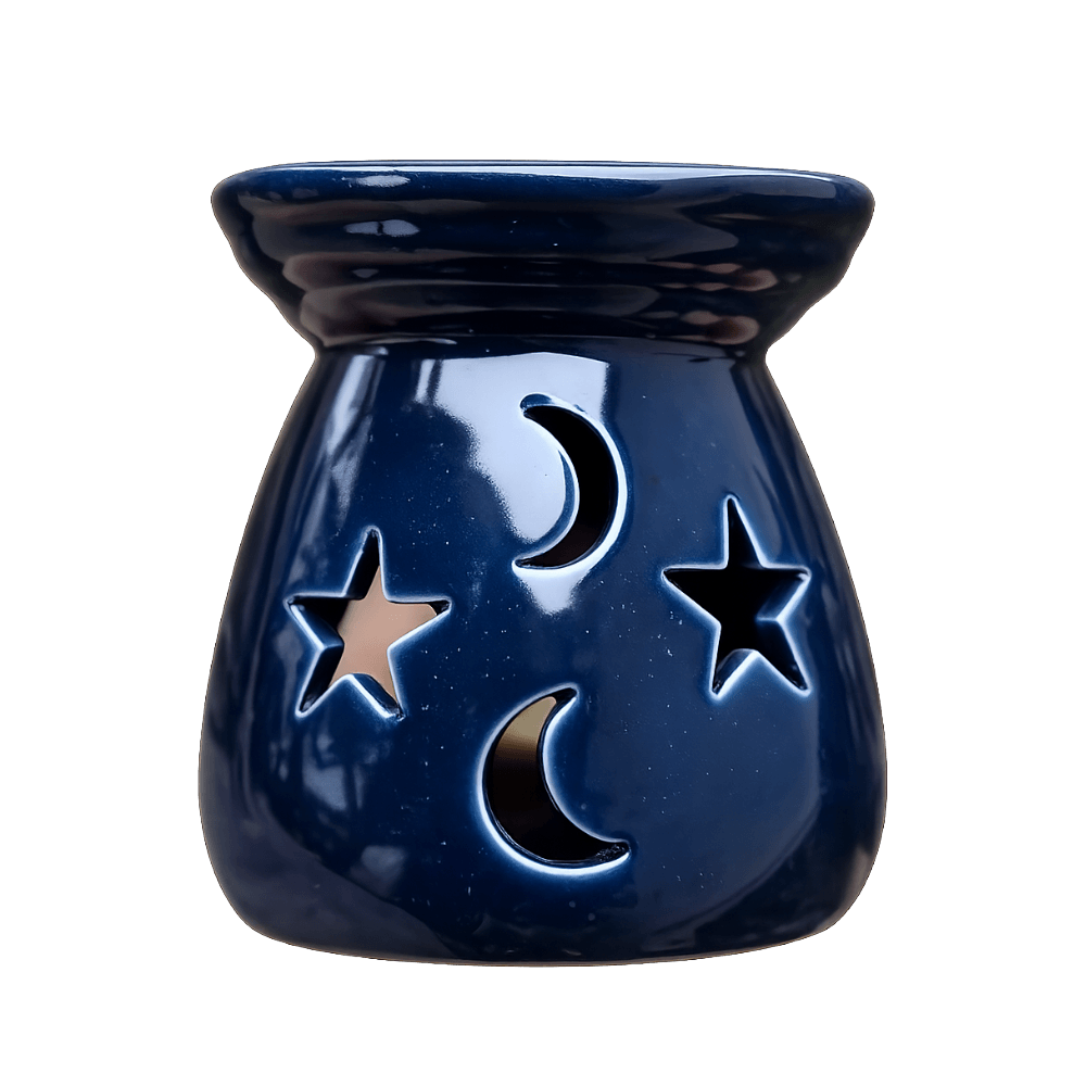 Aromaterapia Hornitos ceramica para aceites esenciales Hornito para aceites estrella luna azul 007 Shantala SA ACCAHOC007